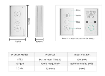Zemismart Matter Over Thread Smart Curtain Motor Google Home App Samrtthings App Control Automatic Curtain System