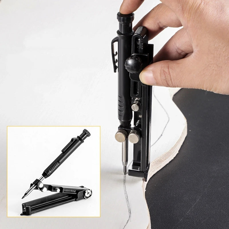 Multi-function Scribing Ruler Contour Gauge Scribe Compass Carpentry Graffiti Line Measuring Hand Tools Woodworking Construction