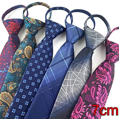 HUISHI Pre-tied Zipper Tie Neck Mens Skinny 5cm Zipper Neckties Red Black Blue Solid Color Slim Narrow Entertainment Party
