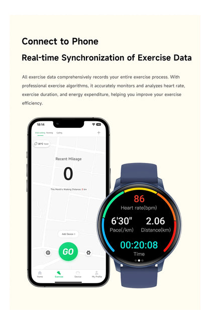 LIGE Fitness Tracker Smartwatch 2025 Heart Rate Monitor Voice Assistant Bluetooth Call IP67 Waterproof New Sports Smart Watches