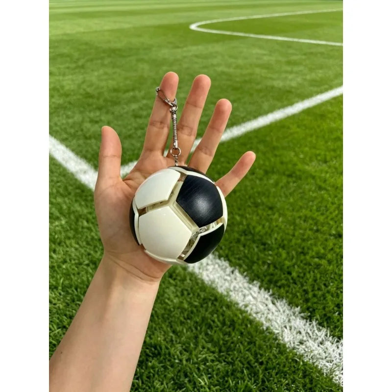2026 New Football Pressing Ball Decompression Toy Football Pinching Music Keychain Bag Pendant Football Match Fans Surrounding