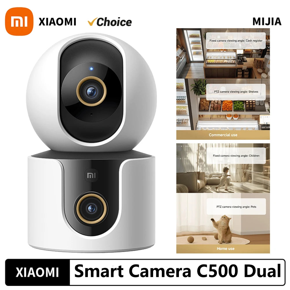 2025 Xiaomi Smart Camera C500 Dual Lens Version 4MP Security Camera 360° AI Detection Full Color Night Vision WiFi 6 Mi Home APP