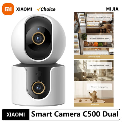 2025 Xiaomi Smart Camera C500 Dual Lens Version 4MP Security Camera 360° AI Detection Full Color Night Vision WiFi 6 Mi Home APP