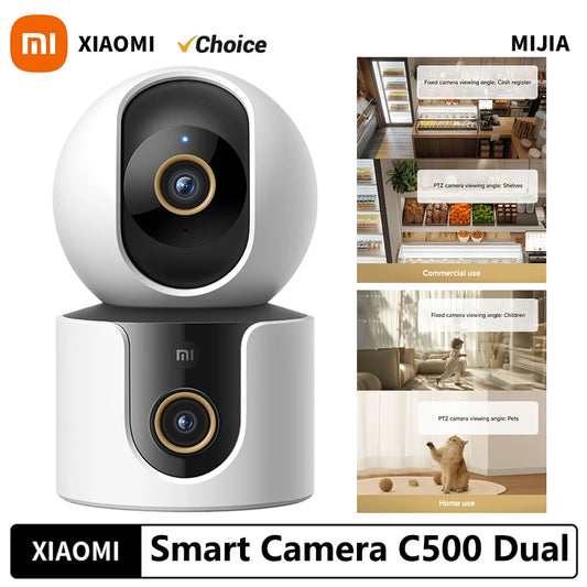 2025 Xiaomi Smart Camera C500 Dual Lens Version 4MP Security Camera 360° AI Detection Full Color Night Vision WiFi 6 Mi Home APP