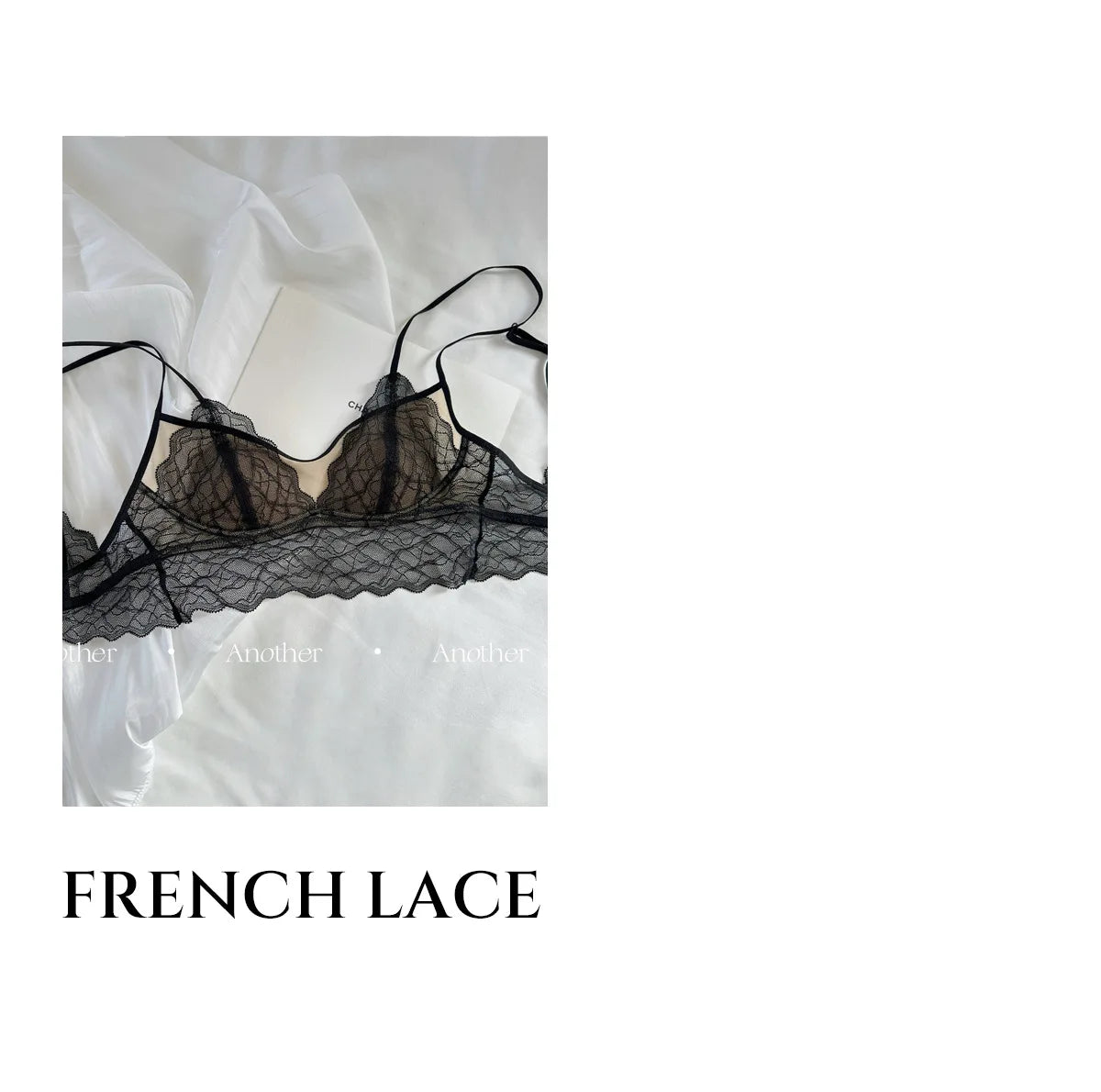 Sexy Lace Bralette No Underwire | French Triangle Cup Bra | Summer Thin Breathable for Women | Slimming Strappy Back Lingerie