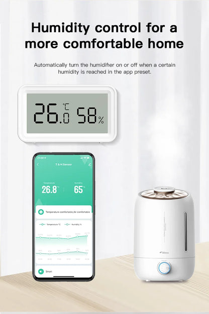Tuya Zigbee Temperature and Humidity Sensor Thermometer Hygrometer for Smart Home APP Remote Control Support SmartLife