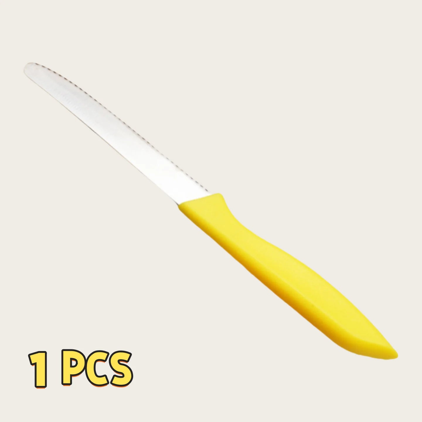 Serrated Steak Knife, Stainless Steel Steak Knife With Pointed Tail Plastic Handle, Multifunctional Kitchen Bread Dessert Knife