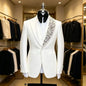 Beaded Wedding Suits for Men Prom Party 3Pcs Groom Tuxedo Custom Made Luxury Slim Fit Fashion Separates Jacket Vest Pants 2026