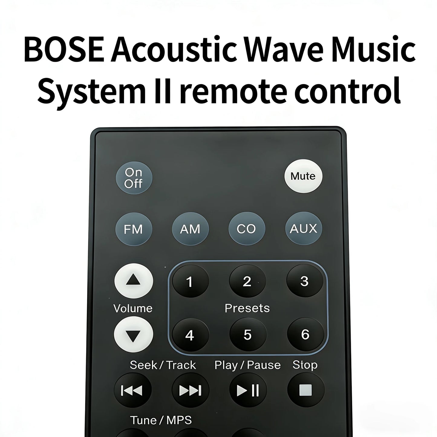 for Bose Acoustic Wave Music System II Remote Control Replacement Black ABS Material for Audio Electronics