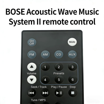 for Bose Acoustic Wave Music System II Remote Control Replacement Black ABS Material for Audio Electronics