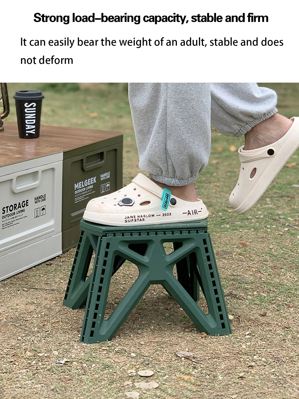 Portable Folding Chair High Load Bearing Durable Foldable Small Stool for Indoor/Outdoor Use, Camping, Hiking, Fishing, BBQ