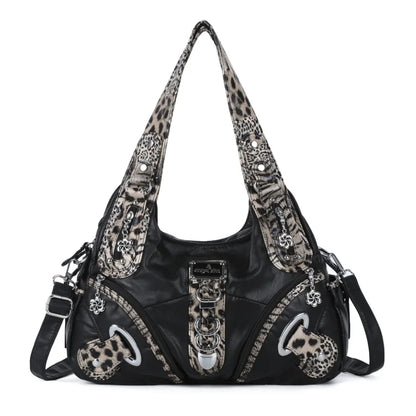 Versatile Women Handbags Leopard Shoulder Bag Top-handle Bag Fashion Satchel Dumpling Pack Shoulder Bag Large Tote Bag Purse