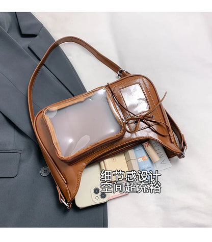 Y2k Harajuku Shoulder Bag Women Korean Transparent Ita Bag School Crossbody Bag Female Japanese Designer Preppy Handbag Purse