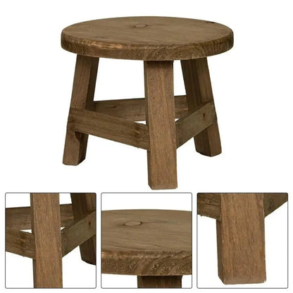 Modern Bonsai Rack Wooden Mini Stool Mini Size Display Succulent Plant Stand Round Flower Pot Base Holder Home Garden Decor