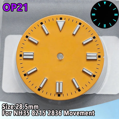28.5mm NH35 Watch Dial Luminous Dials Single Calendar Dial Suitable For NH35 Movement Can Support DIY Dial Customization Logo