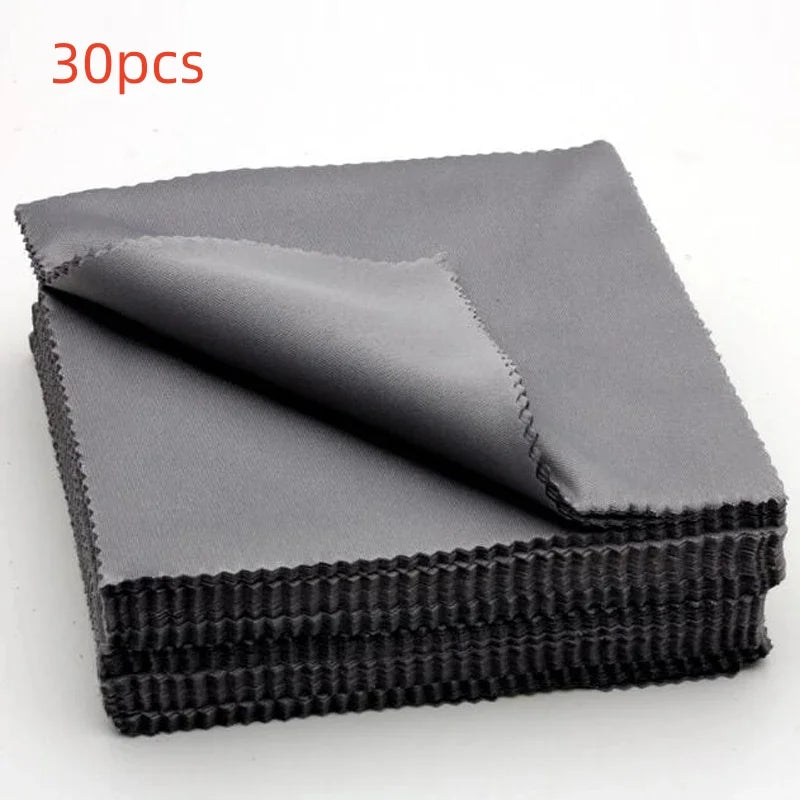 Black/Gray Microfiber Cleaning Cloth 15x15cm for Sunglasses Eyeglasses Lens Accessories Soft Dust-Free Glasses Care
