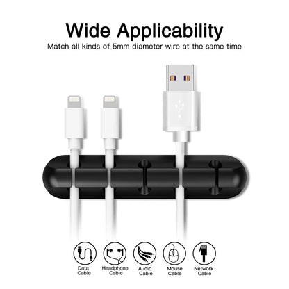 Silikonowy Organizer Kabli USB Nawijacz do kabli USB Klipsy do zarządzania porządkiem na biurku Uchwyt na kabel do akcesoriów do myszy i słuchawek