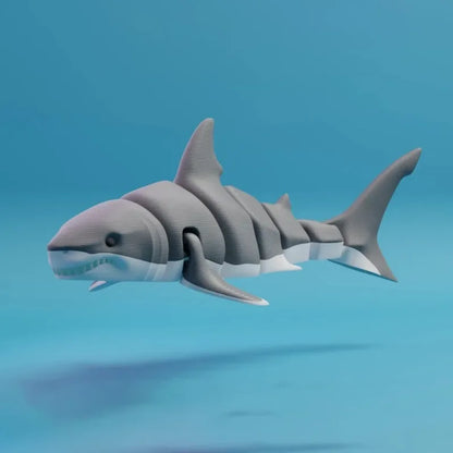 3D Printed Articulated Shark Toy for Decoration Toy Executive Decor for Office Stress Relief Toy