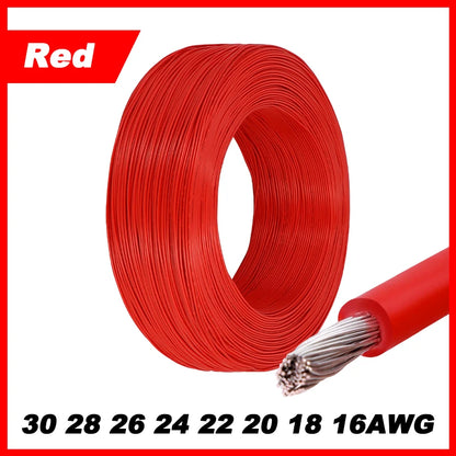 12Colors 1007 Stranded Electric Wire 5/10M 30/28/26/24/22/20/18/16AWG PVC Insulated Tinned Plating Copper Cable for DIY LED Line