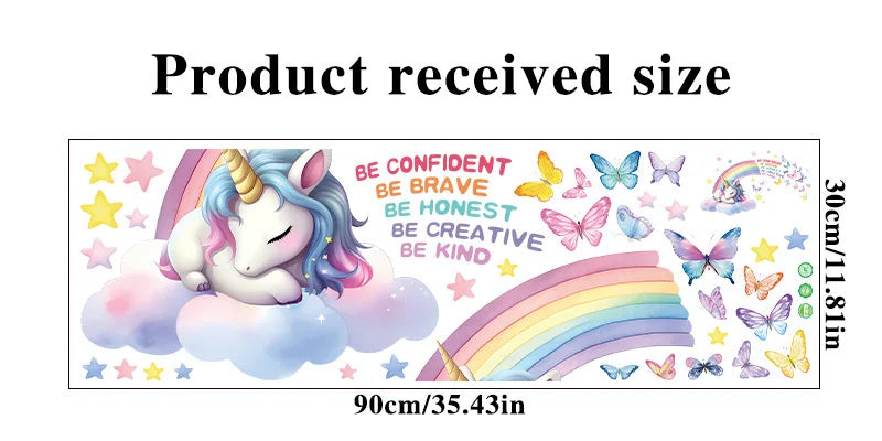 Unicorn Vinyl Child Wall Sticker For Baby Room Decoration Bedroom Accessories Furniture Sticker Adhesive Wallpaper Wall Decor