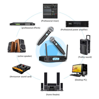 Microphone Wireless G-MARK GD1.4 Professional UHF System Handheld Mic For Stage Speech Wedding Show Band Home Party Church