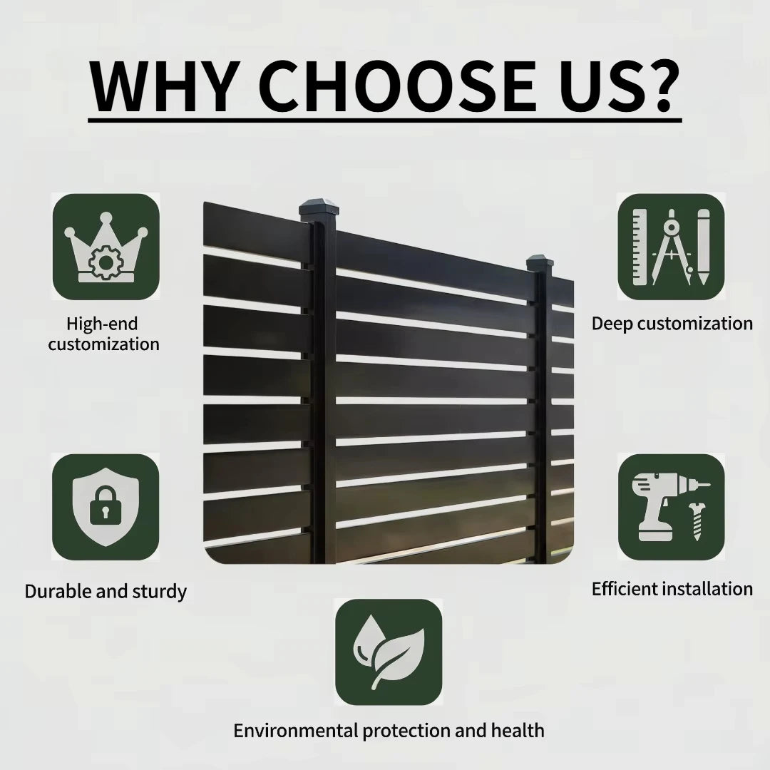 Modern Aluminum Privacy Louver Slat Fencing Panel Powder Coated Garden Fence Boundary Wall for Yard Balcony Patio Outdoor