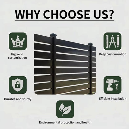 Modern Aluminum Privacy Louver Slat Fencing Panel Powder Coated Garden Fence Boundary Wall for Yard Balcony Patio Outdoor