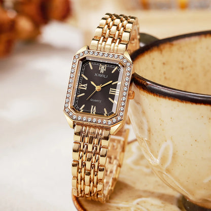 Luxury Rhinestone Women Watches Fashion Rectangle Bracelet Quartz Wristwatch for Girls Clock Reloj Mujer