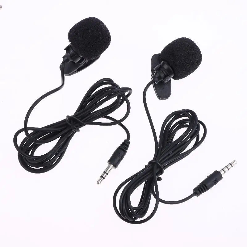 1 Pc Hands-free Condenser Clip-on Lapel Mic 1.5 Meters Mini Portable Lavalier Wired 3.5mm Microphone For Phone And Laptop PC