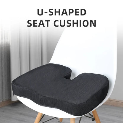 Comfortable breathable seat cushion, U-shaped design wave sponge massage cushion can relieve buttock pressure/coccyx pain