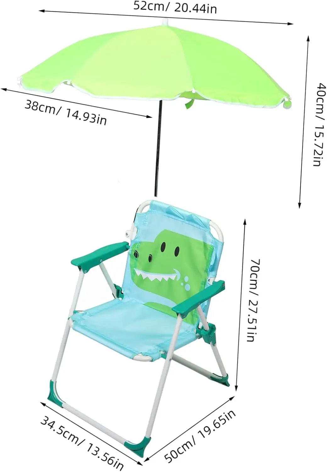 Portable beach chair for boys/girls, with umbrella, foldable, suitable for outdoor, pool, beach