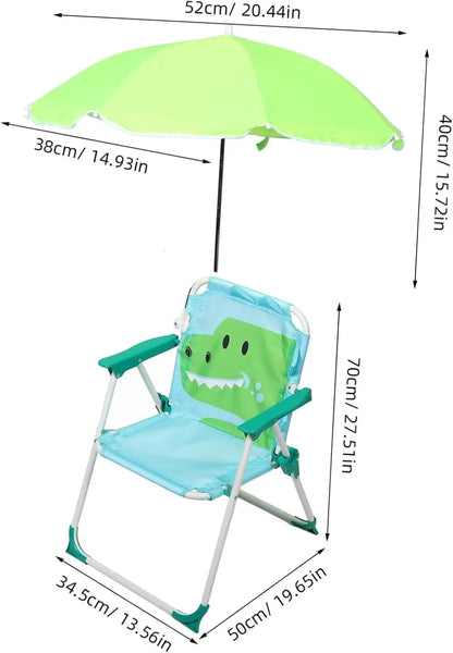 Portable beach chair for boys/girls, with umbrella, foldable, suitable for outdoor, pool, beach