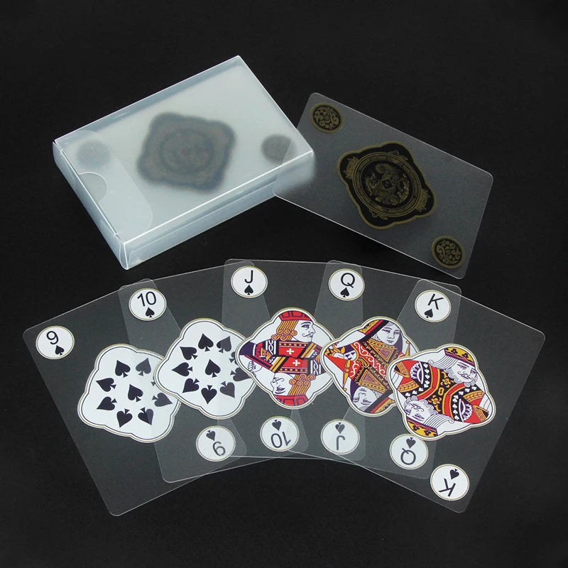 Playing Cards with Transparent PVC Plastic Waterproof Poker Card with A Box Perfect for Blackjack Euchre and Other games