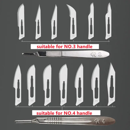 20-100pcs Sterile Carbon Steel Surgical Blades Scalpel Knife for DIY Cutting Phone Repair Carving Animal Grooming Maintenance