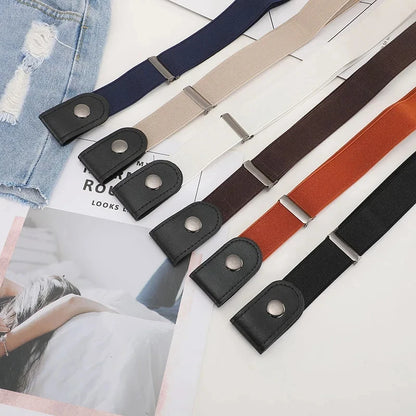 1pc Buckle-Free Belt For Jean Pants,Dresses,No Buckle Stretch Elastic Waist Belt For Women/Men,No Bulge,No Hassle Waist Belt