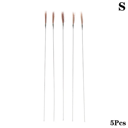 1/5Pcs Goose Feather Stick Ear Picking Elastic Earwax Cleaner Stick Massage Chicken Peacock Feather Silver Needle Ear Dig Tool