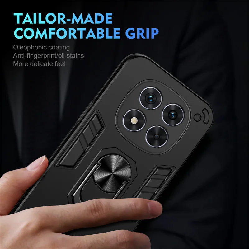 Shockproof Armor Funda For Xiaomi Redmi Note 14 Pro 5G 4G Case Magnetic Holder Ring Case For Redmy Note14 Note14pro Plus 5G Capa