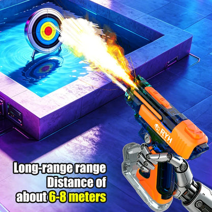 Electric Water Gun with Lights Continuous Firing Squirt Gun Long Range Shooting Watergun Mist Spray Water Pistol Outdoor Toy