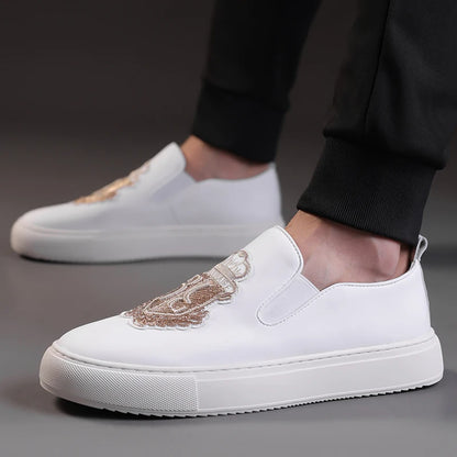 Men's Fashionable Slip-On Loafers Comfortable Soft Bottom Breathable Anti-Slip Convenient Slip-Off Men's Shoes-19051