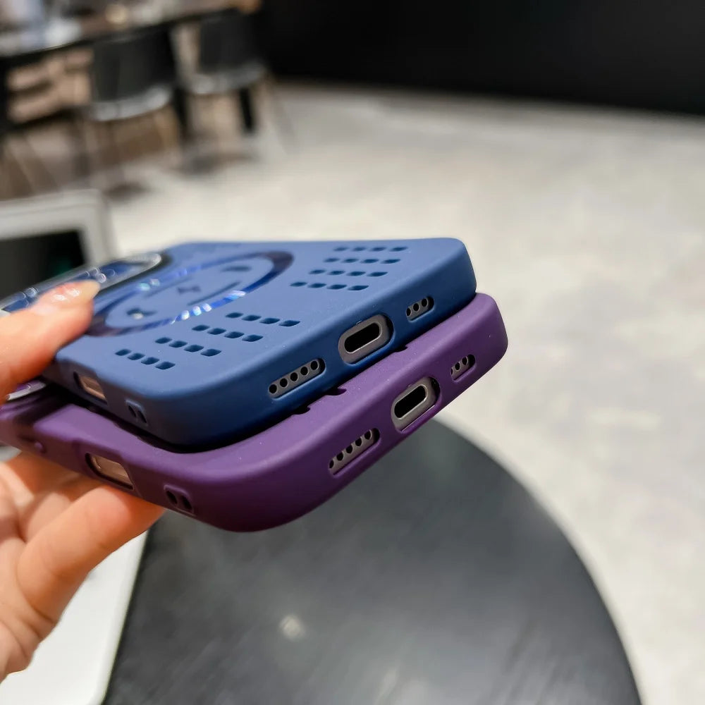 For Luxury Silicone Bumper Magsafe Magnetic Holder Phone Case For iPhone 11 12 13 14 15 Plus 17air Protector On 16 Pro Max Cover
