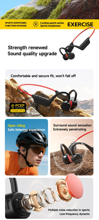 2026 Bone Conduction Headset Bluetooth 5.4 With Mic Waterproof Exercise Fitness Wireless Swimming Sports Headphone New