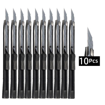DELI 1/3/5/10Pcs Utility Knife Stainless Steel Paper Cut Box Cutter Tools Kit Retractable Anti-Slip Blades Unboxing Knife