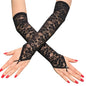 1 Pairs Lace Embroidered Hollow-Out Gloves Women Sun Protection Thin Arm Sleeve Nightclub Sexy Accessories Cosplay Gloves White
