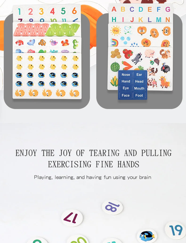 Busy Book for Kids Quiet Book Sticker Montessori Early Educational Toy Toddlers Matching Puzzles Game Baby Learning Toys Gifts