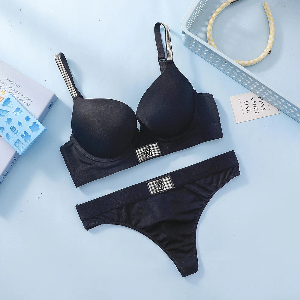 Victoria s Secret Women Bra And Panties Set Lace Push Up Wireless Lingerie Comfortable Breathable Underwear Set