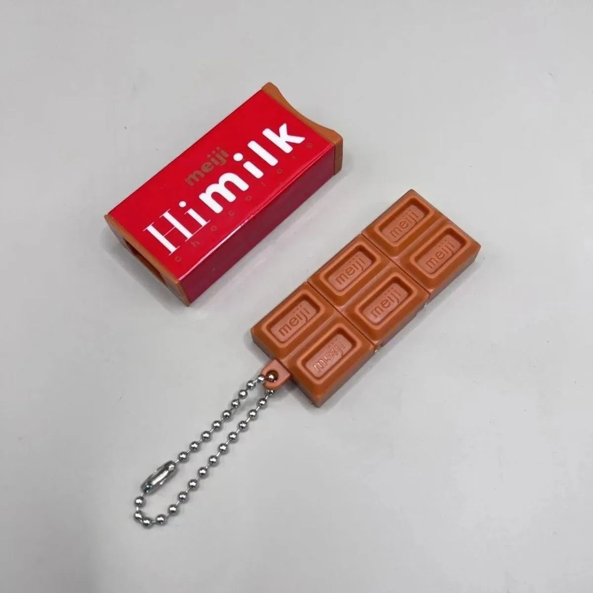 Fidget Toy Simulated Meiji Chocolate Bendy Snap-And-Play Stress Relief Jp Style Keychain Pendant Funny Gifts Creative Gadgets