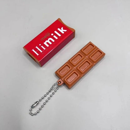 Fidget Toy Simulated Meiji Chocolate Bendy Snap-And-Play Stress Relief Jp Style Keychain Pendant Funny Gifts Creative Gadgets