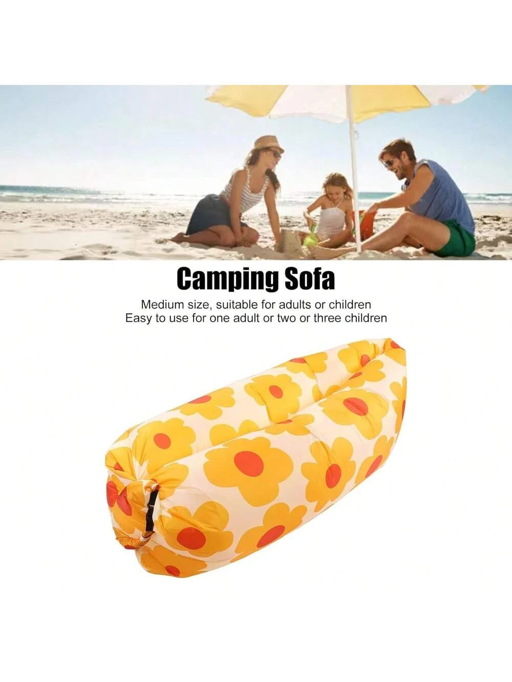 New Sunflower Lazy Inflatable Sofa Outdoor Beach Lazy Sleeping Bag Inflatable Bed Portable Air Sofa Portable Camping Activities