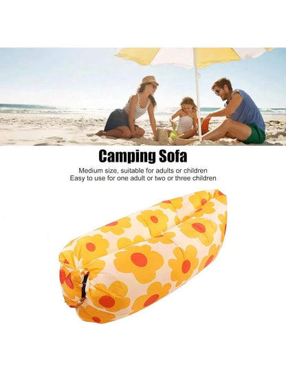 New Sunflower Lazy Inflatable Sofa Outdoor Beach Lazy Sleeping Bag Inflatable Bed Portable Air Sofa Portable Camping Activities