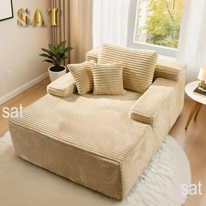 #Oversized Chaise Lounge Sectional Set Upholstered Cloud Lounge Couch Magic Boneless Sofa Bed With Ottoman Apartment Hotel